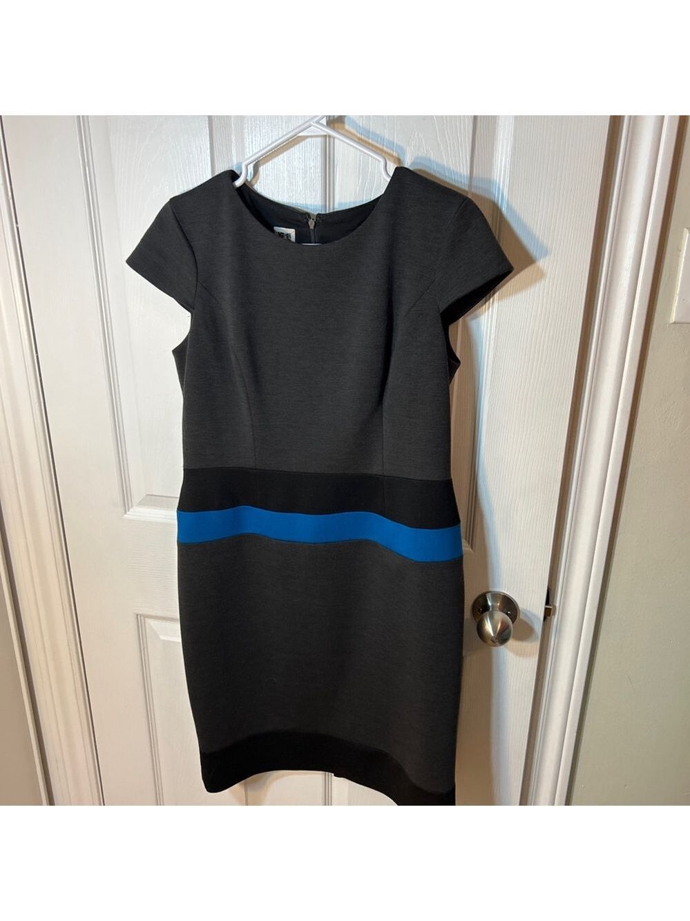 Anne Klein colour block cap sleeve midi career dress Size 8 - Picture 3 of 9